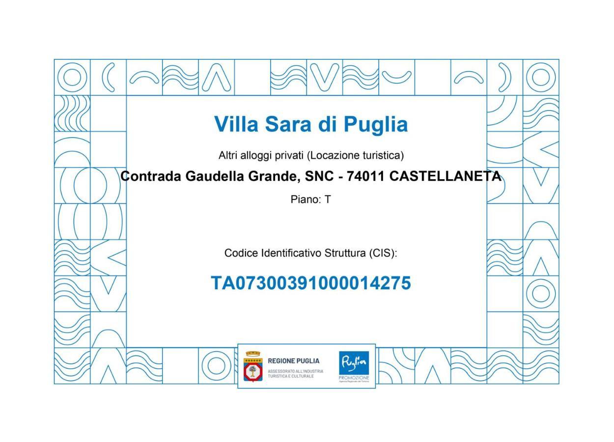 Villa Sara Di Puglia Castellaneta Luaran gambar